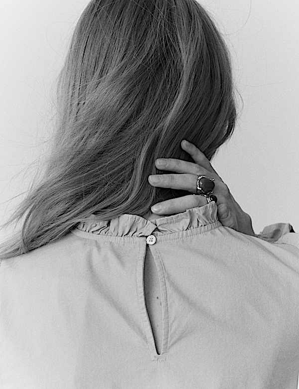 חולצה מכותנה טהורה עם עיטור קונטרסטי - IL