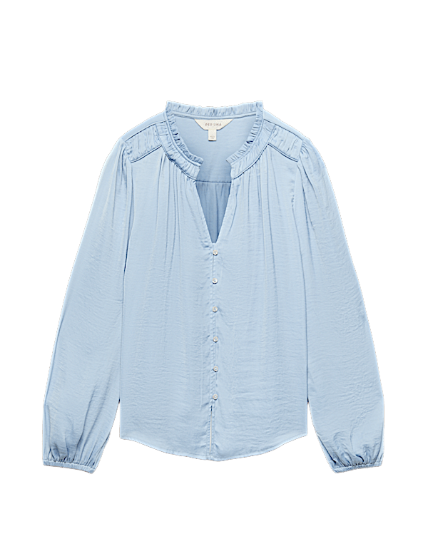 Satin V Neck Blouse