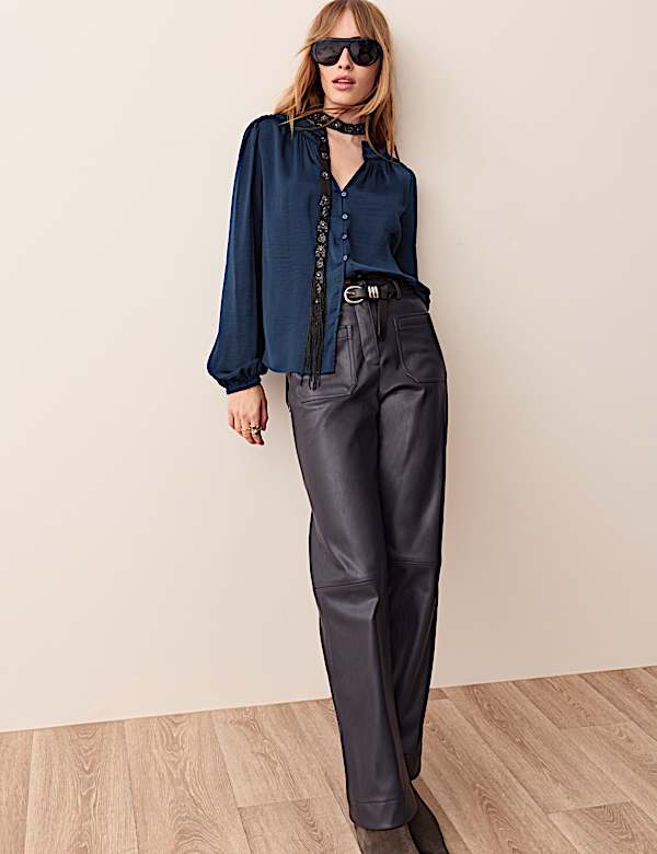 Satin Plisse Blouse - AU