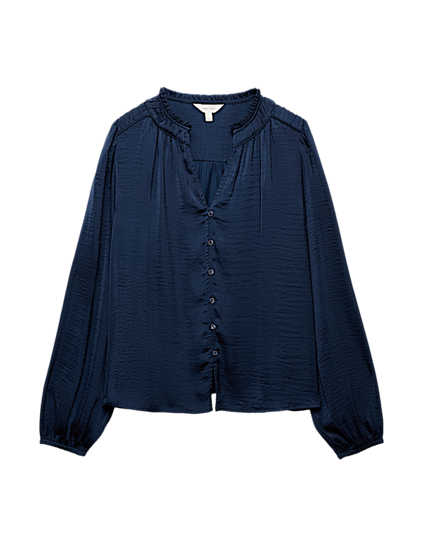 Satin V Neck Blouse