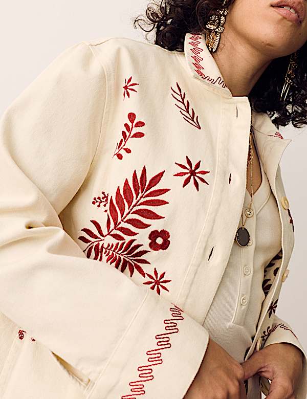 Pure Cotton Embroidered Overshirt - CH