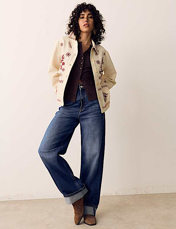 Pure Cotton Embroidered Overshirt - CH