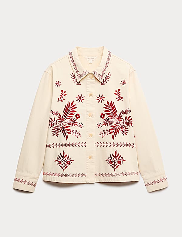 Pure Cotton Embroidered Overshirt - CH