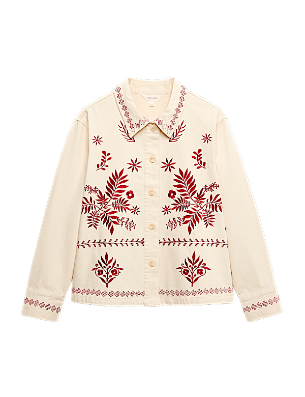 Pure Cotton Embroidered Overshirt