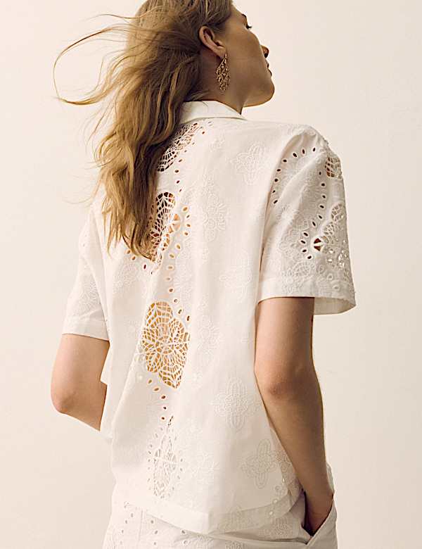 Pure Cotton Broderie Cutwork Shirt - PT