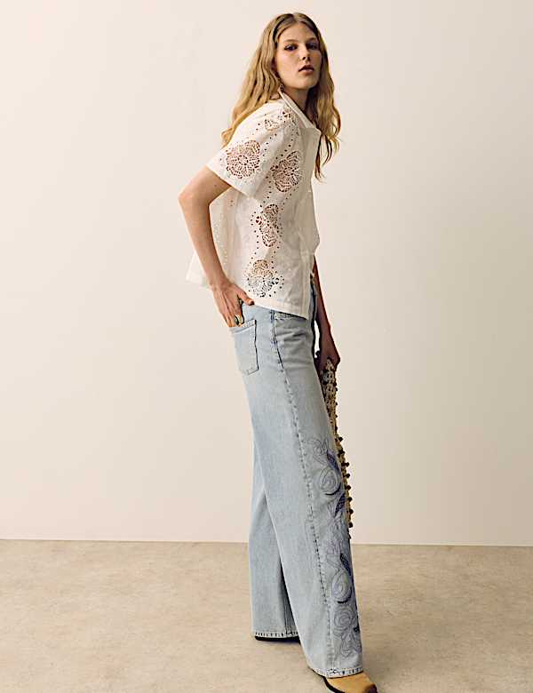 Pure Cotton Broderie Cutwork Shirt - PT