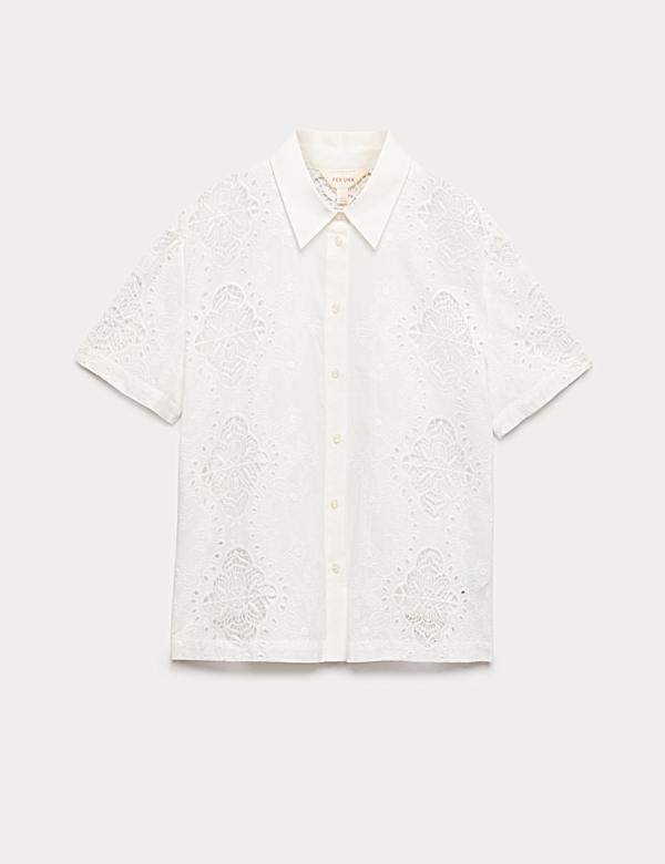 Pure Cotton Broderie Cutwork Shirt - PT