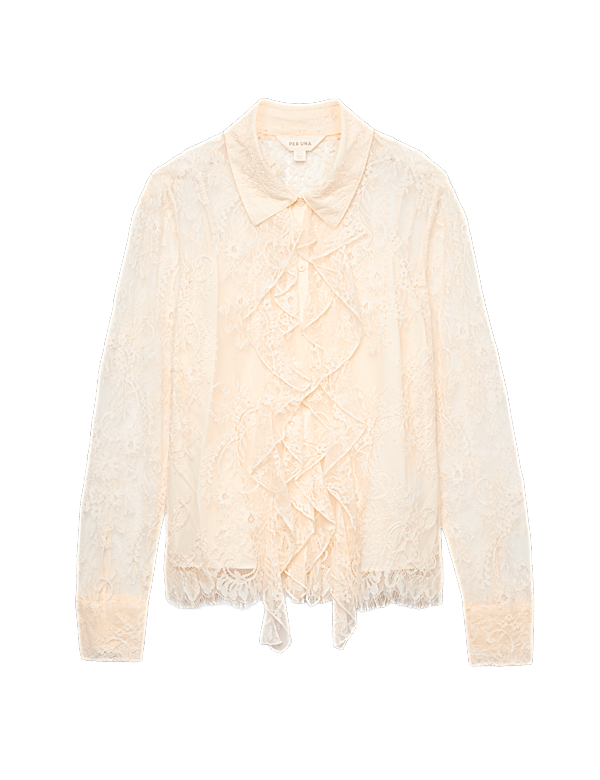 Lace Collared Ruffle Shirt