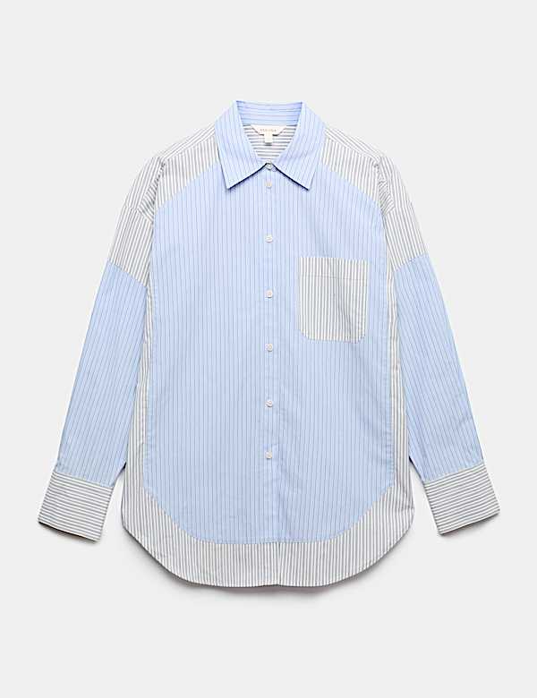 Pure Cotton Striped Oversized Shirt - UA