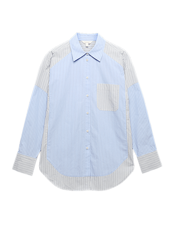 Pure Cotton Striped Oversized Shirt