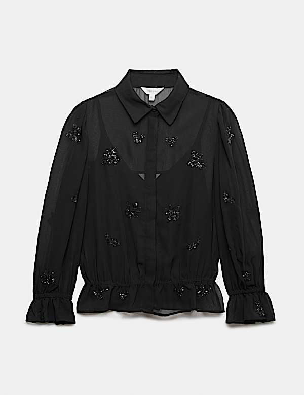 Embellished Beaded Detail Shirt - AU