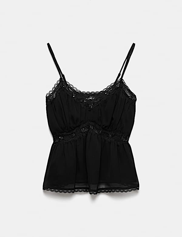 Lace Frill Detail Cami Top - AU