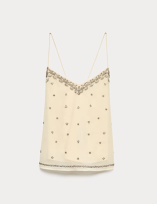 Embellished V-Neck Cami Top - CH