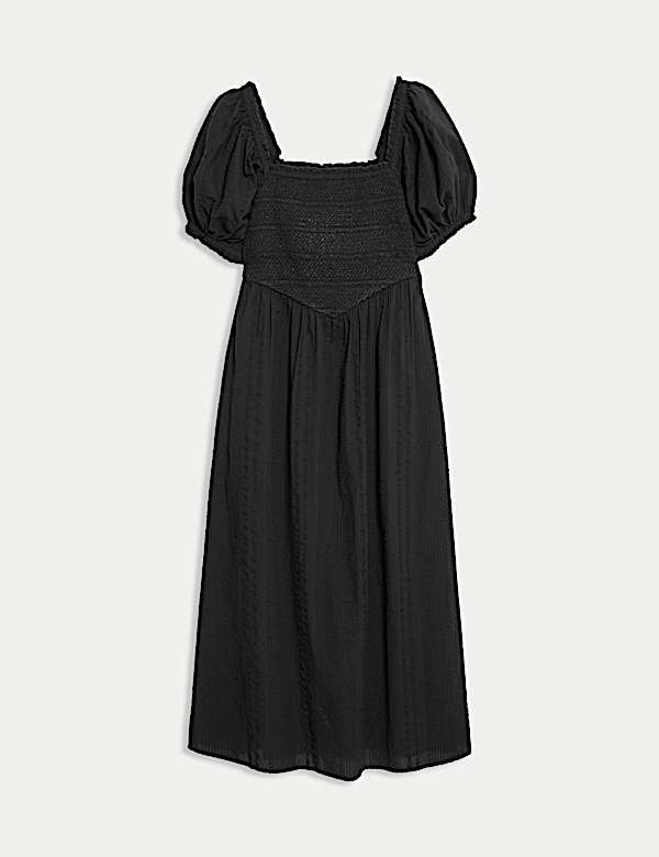 Pure Cotton Square Neck Midaxi Dress - AL