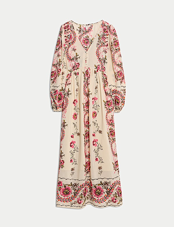 \nPrinted V-Neck Maxi Dress - CA