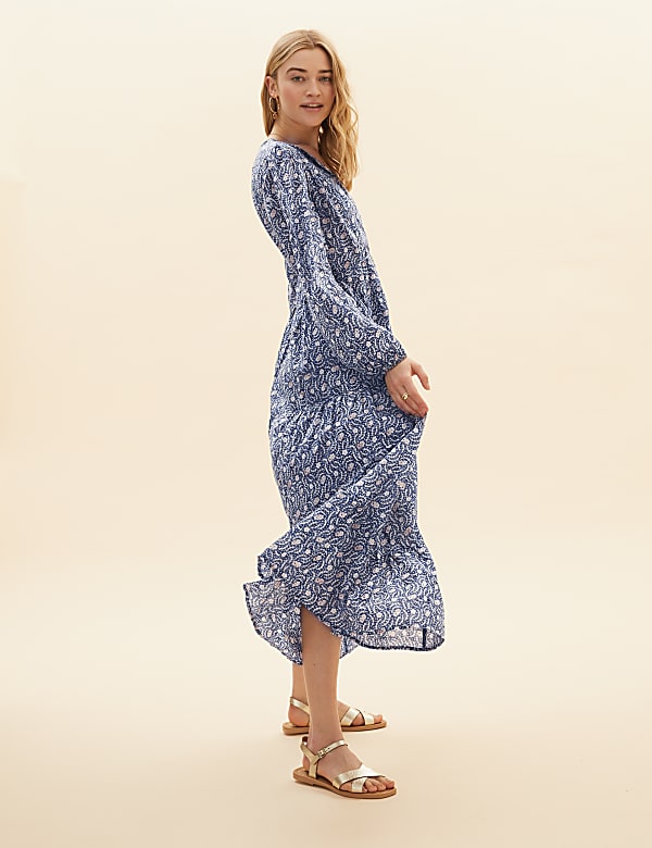 Pure Cotton Printed Tiered Dress