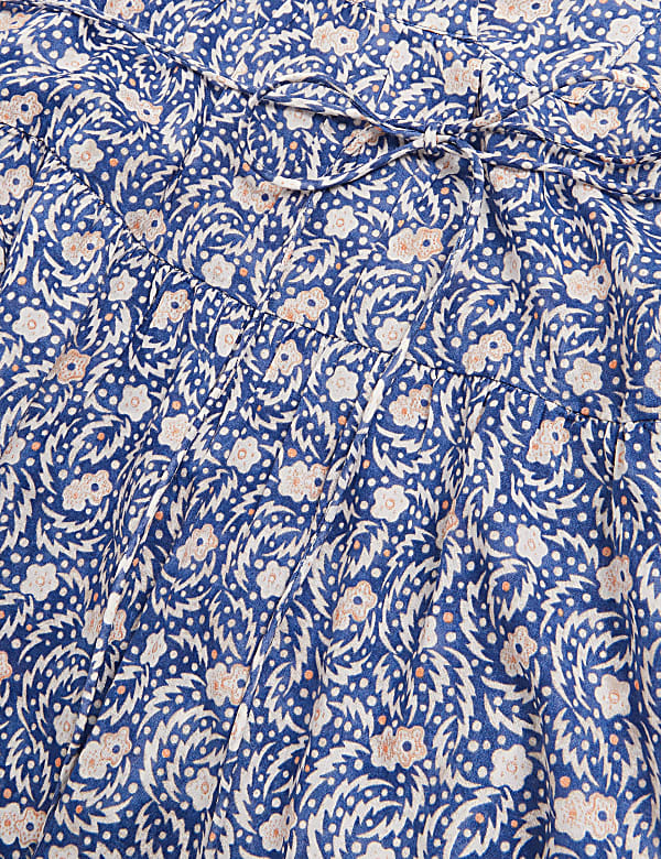 Pure Cotton Printed Tiered Dress