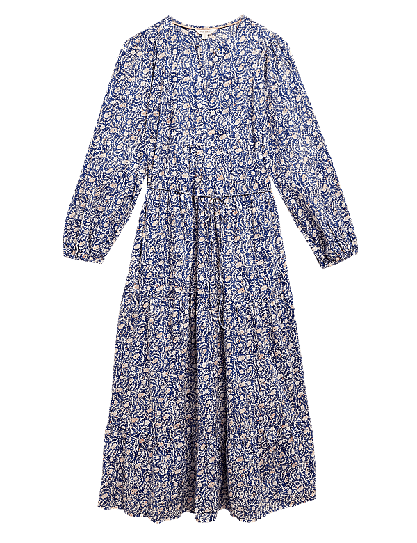 Pure Cotton Printed Tiered Dress