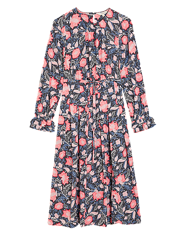 Floral Tie Front Midaxi Relaxed Dress