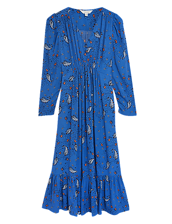 Floral Ruched Midi Dress