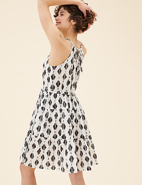 Pure Cotton Printed Halter Neck Dress
