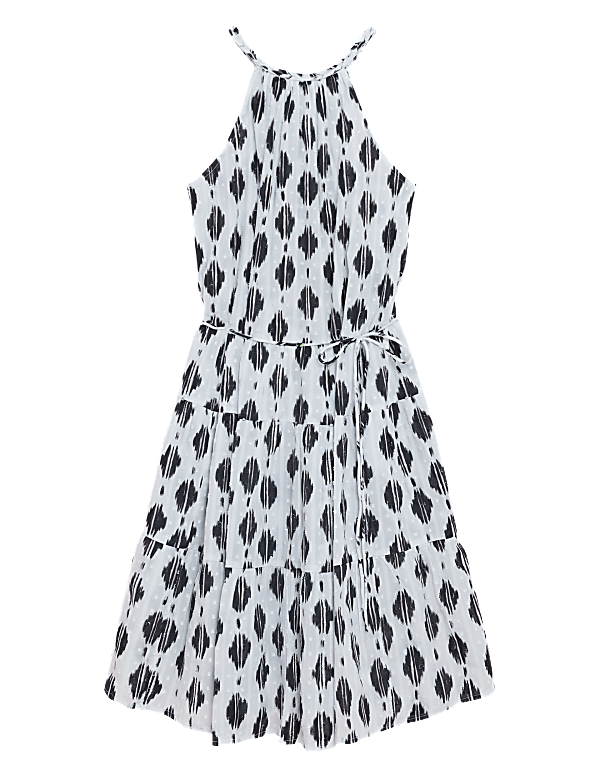 Pure Cotton Printed Halter Neck Dress