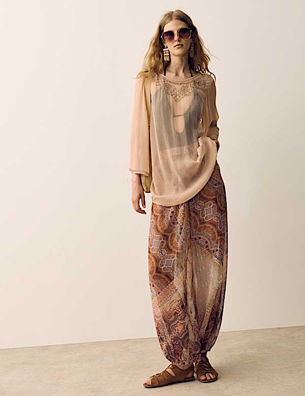 Cupro Beaded Flute Sleeves Tunic - NZ