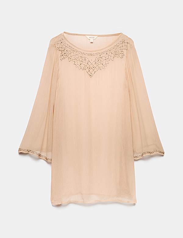 Cupro Beaded Flute Sleeves Tunic - NZ