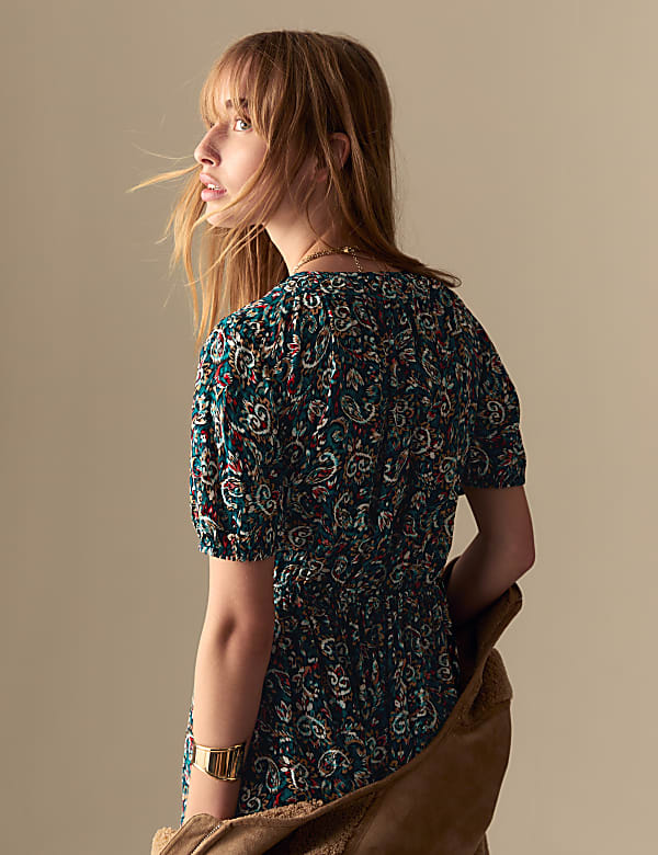 Paisley V-Neck Midaxi Tea Dress