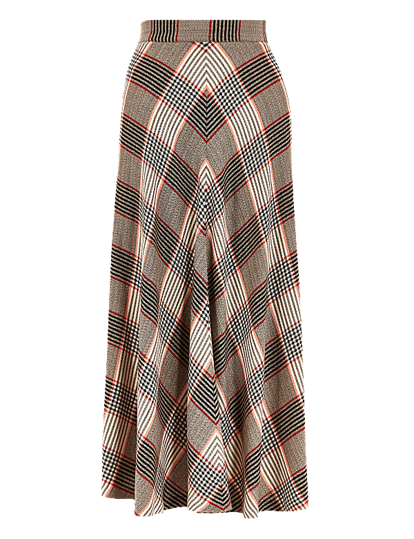 Checked Midi Skater Skirt
