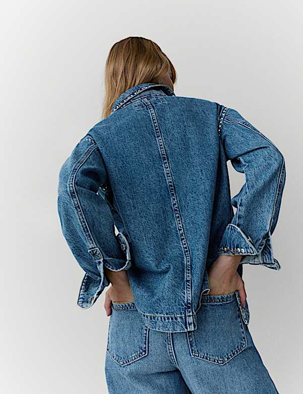 Denim Studded Shacket - IT