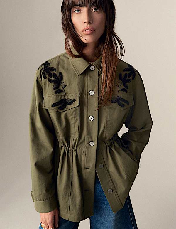 Chaqueta multiusos 100&nbsp;% algodón con estampado floral - US