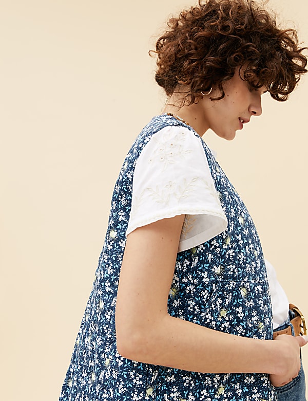 Tencel™ Rich Floral Quilted Gilet