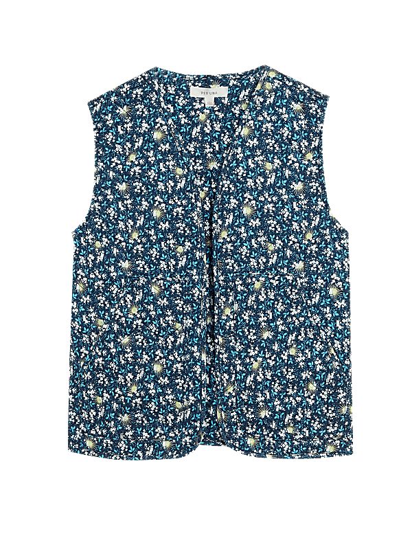 Tencel™ Rich Floral Quilted Gilet