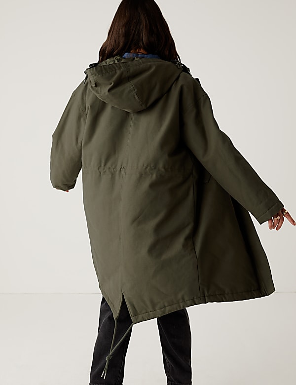 Cotton Rich Hooded Longline Parka
