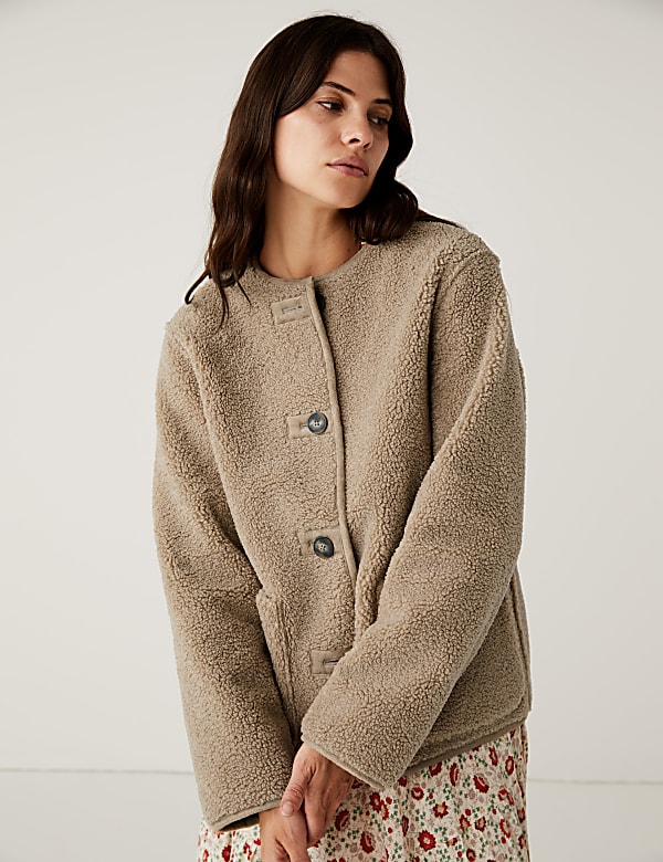 Faux Shearling Textured Reversible Jacket
