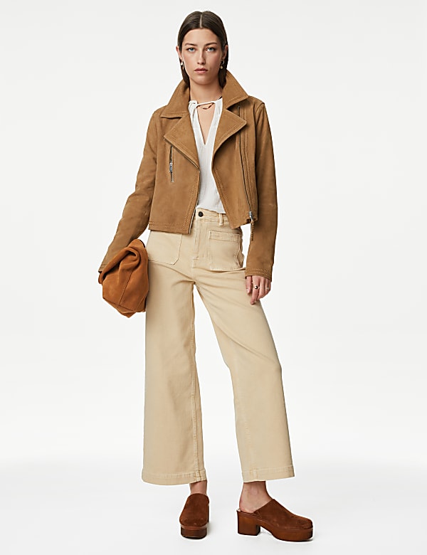 Suede Collared Biker Jacket