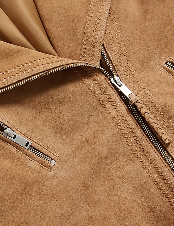 Suede Collared Biker Jacket