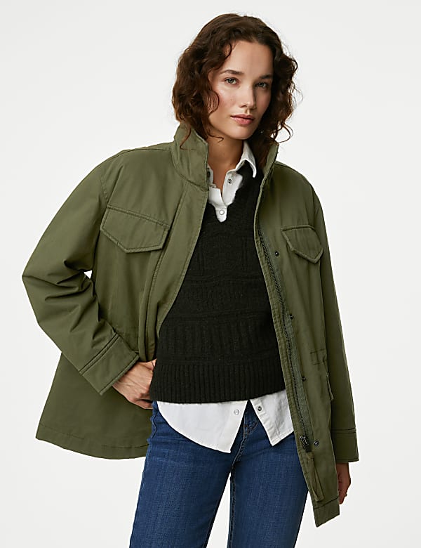 Long green utility jacket sales