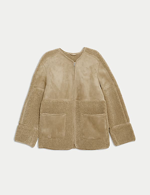 Faux Shearling Textured Jacket - US