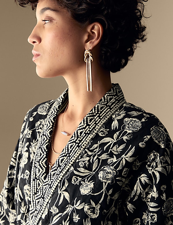 Pure Cotton Floral Quilted Jacket - TW