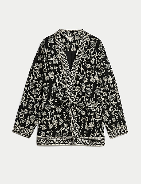 Pure Cotton Floral Quilted Jacket - TW