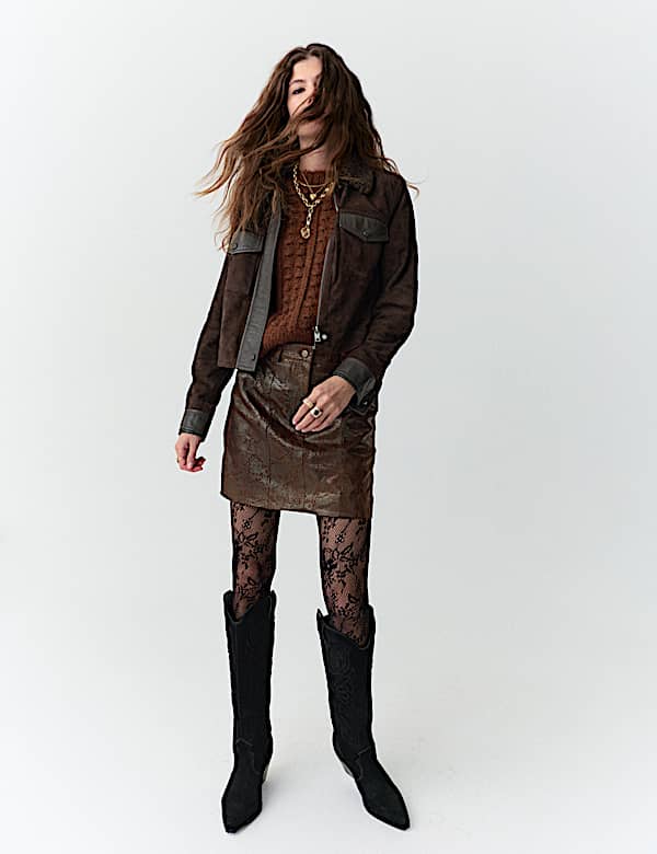 Pure Suede Borg Collared Jacket - FI