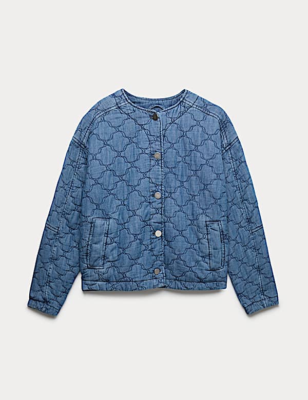 ז'קט ג'ינס בומבר בדוגמת קווילט - IL