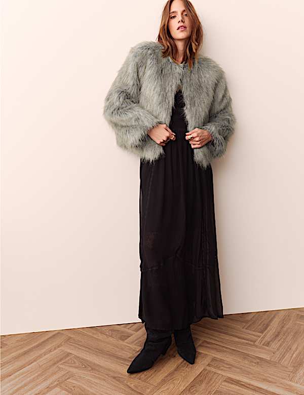 Faux Fur Cropped Jacket - TW