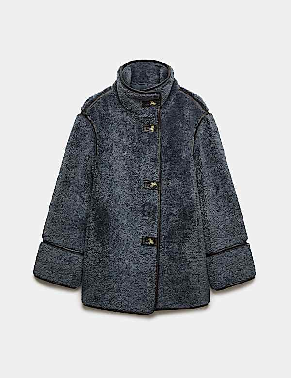 Borg Textured Funnel Neck Coat - UA