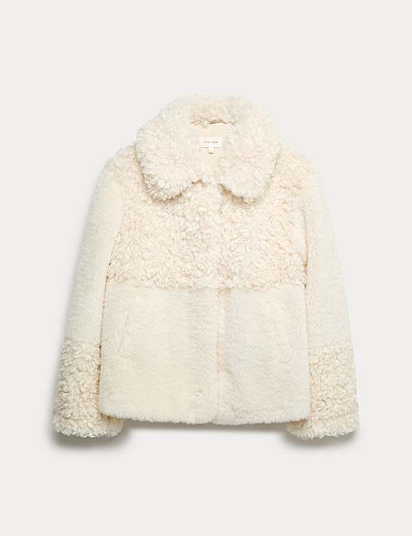 Faux Fur Panelled Coat - NO