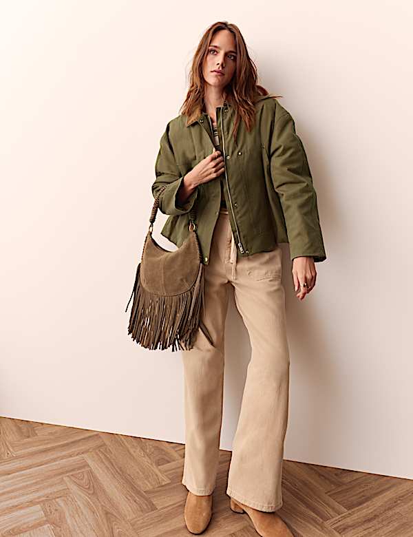 Chaqueta corta con efecto encerado - US
