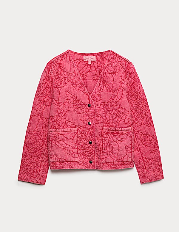 Pure Cotton Floral Quilted Jacket - LU