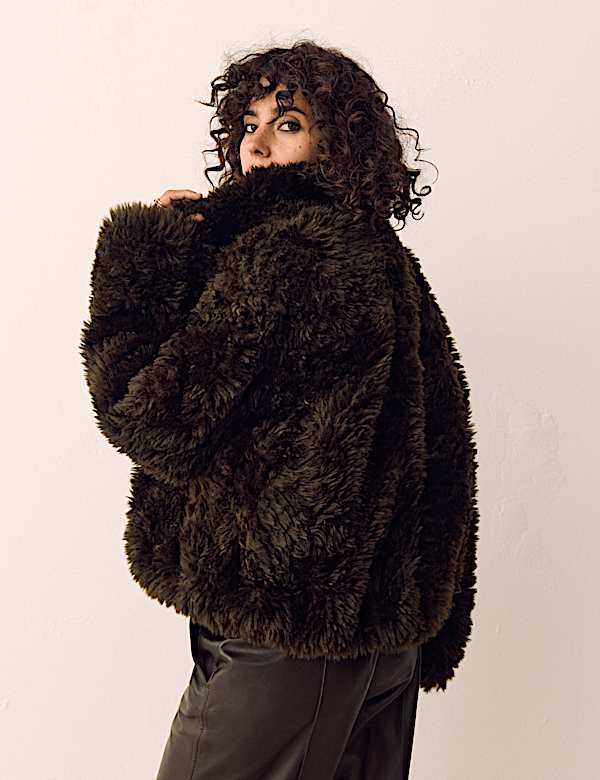 Faux Fur Reversible Bomber Jacket - GR